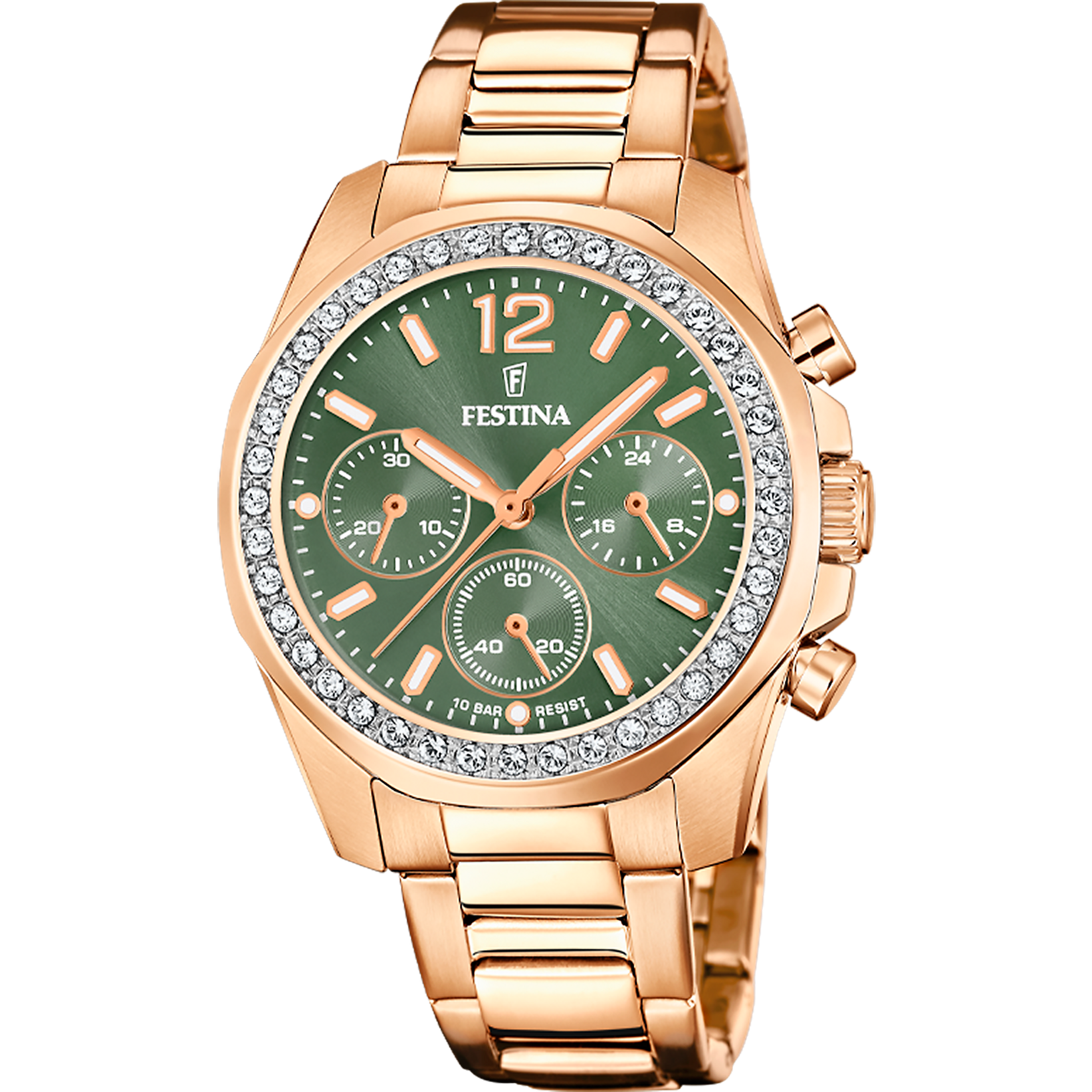 Relógio festina f20639/a verde pulsera de 316l de aço inoxidável, mulher_PRODUCT