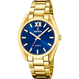 Relógio festina f20640/5 azul com correia de aço inoxidável 316l, feminino