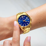 Relógio festina f20640/5 azul com correia de aço inoxidável 316l, feminino