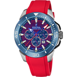 Relógio festina chrono bike f20642/2 vermelho pulseira de borracha, homem