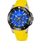 Relógio para homem festina chrono bike azul com pulseira de aço f20642/d