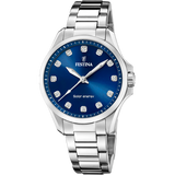 Festina energia solar f20654/4 azul aço inoxidável 316l, mulher