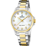 Festina energia solar f20655/1 creme aço inoxidável 316l, mulher