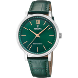 Festina energia solar f20660/5 verde couro, homem