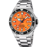 Relógio Festina F20663/4 Laranja Pulseira de Aço Inoxidável 316L, Homem