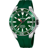 Relógio festina f20664/2 verde pulsera de borracha, homem