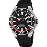 Relógio festina f20664/3 preto pulsera de borracha, homem