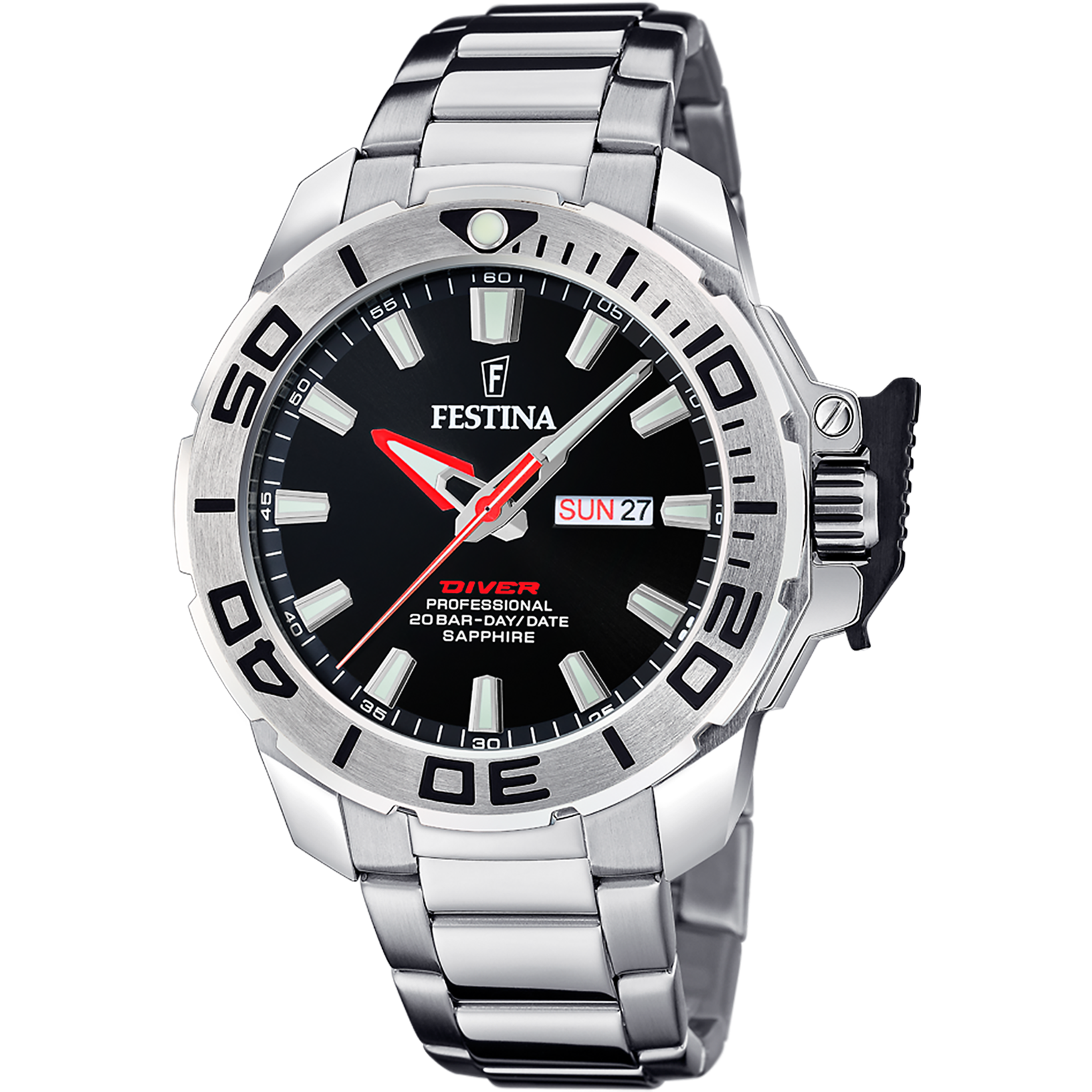 Relógio festina f20665/4 preto pulsera de de aço inoxidável, homem_PRODUCT