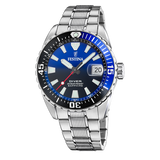 Relógio festina the originals f20669/5 azul pulsera de 316l de aço inoxidável, homem