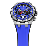 Relógio para homem festina chrono bike azul com pulseira de borracha f20671/3