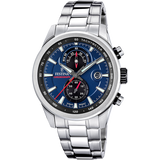Relógio Festina Timeless Chronograph F20694/5 Azul Pulseira de Aço Inoxidável 316L, Homem