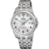Relógio Festina F20696/1 branco com bracelete de titânio, homem