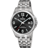 Relógio Festina F20696/3 preto pulseira de titânio, homem