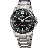 Relógio Festina F20698/4 preto, pulseira de titânio, homem