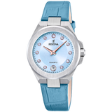 Relógio Festina Mademoiselle F20701/3 azul pulseira de couro, senhora