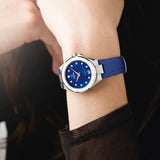 Relógio Festina Mademoiselle F20701/4 Azul Pulseira de Couro, Mulher