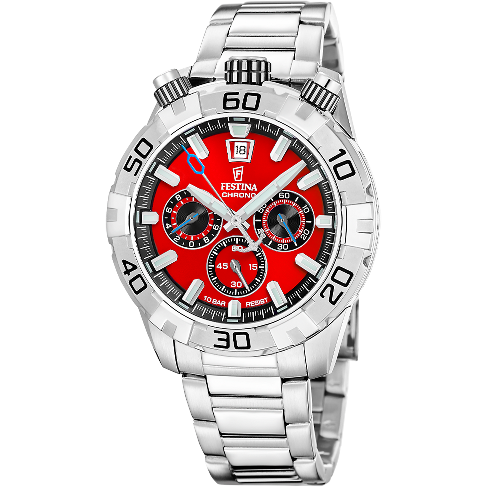 Relógio masculino festina bullhead vermelho com pulseira de aço f20743/5_PRODUCT