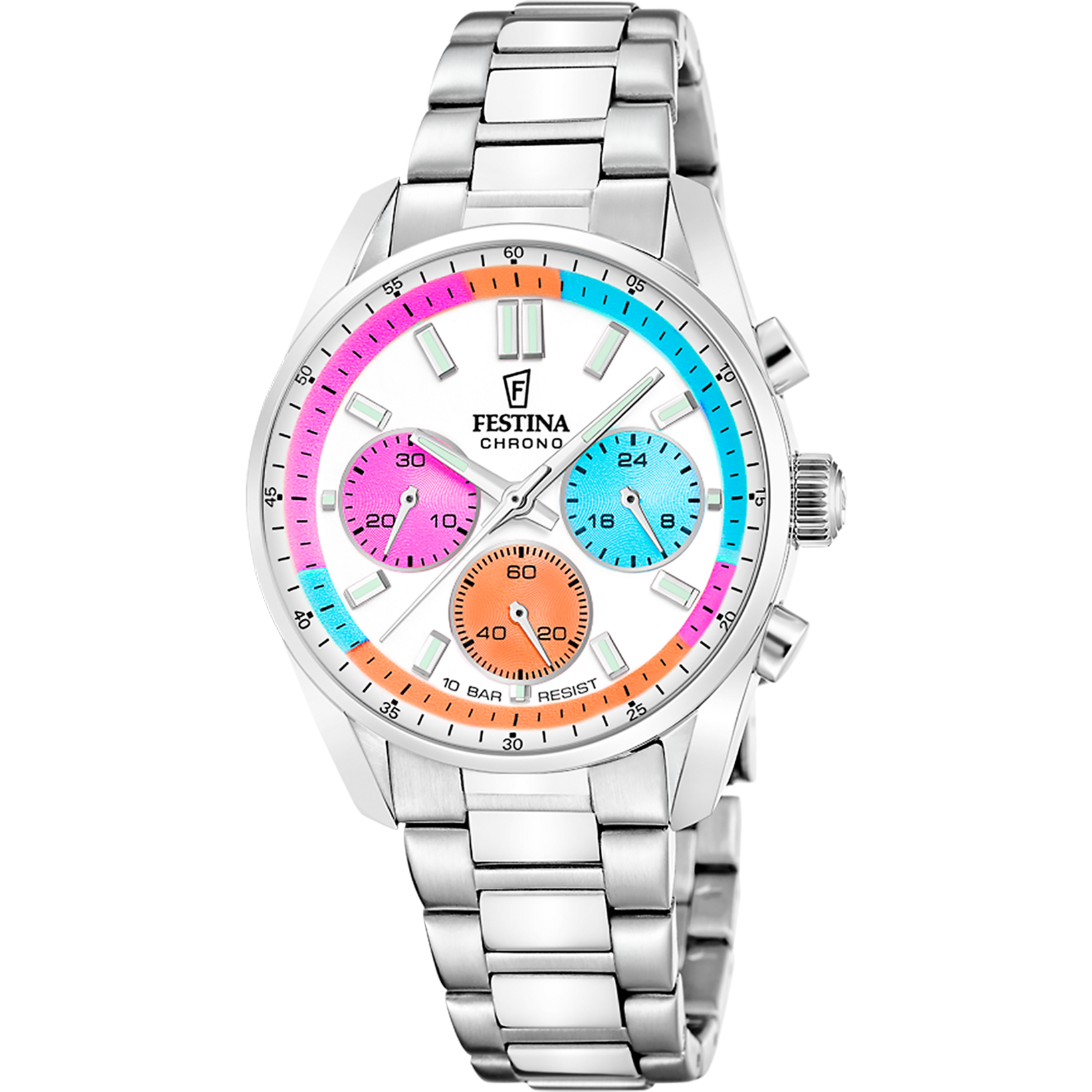 Festina boyfriend f20753/7 multicolorado de aço inoxidável, unisex_PRODUCT