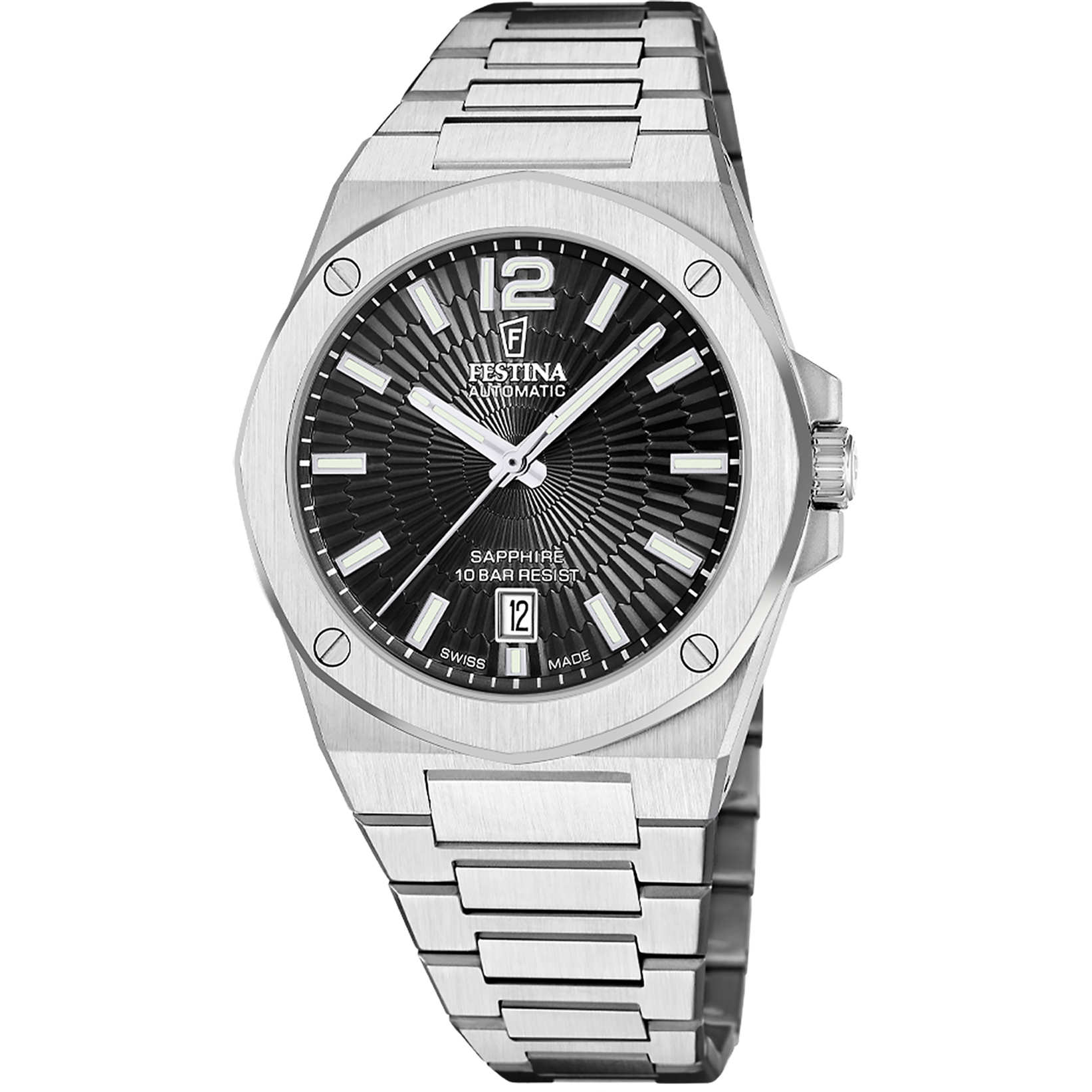 Relógio festina swiss made automatic f22004/4 preto pulsera de de aço inoxidável, homem_PRODUCT