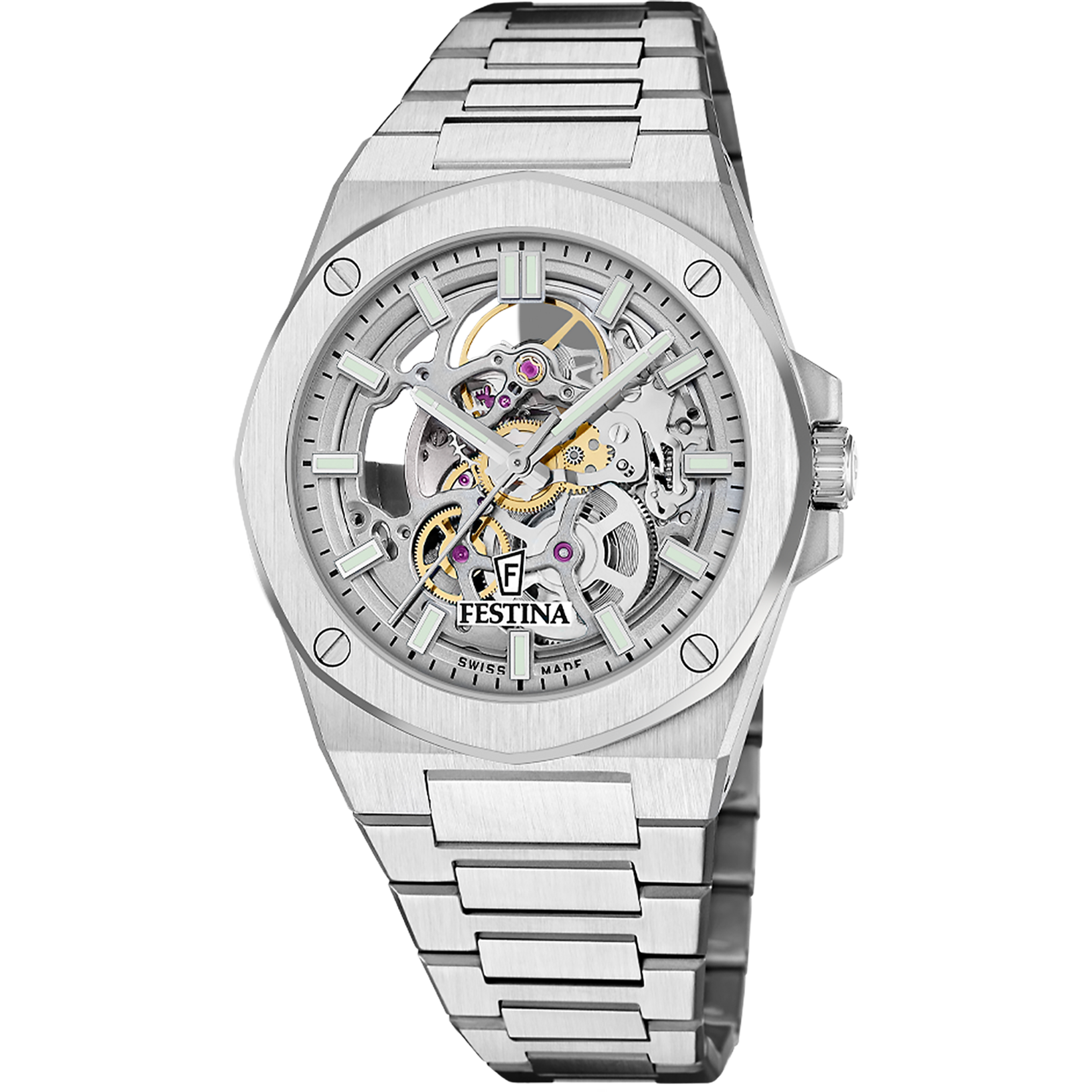Relógio festina swiss made f22006/1 prata cinza homem_PRODUCT