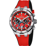 Relógio para homem festina chrono bike vermelho com pulseira de borracha f20671/5