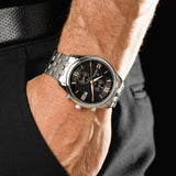 Relógio festina timeless chronograph f6854/7 preto com correia de aço, para homem.