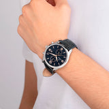 Relógio festina timeless chronograph f6855/7 preto com correia de couro, masculino._LIFESTYLE