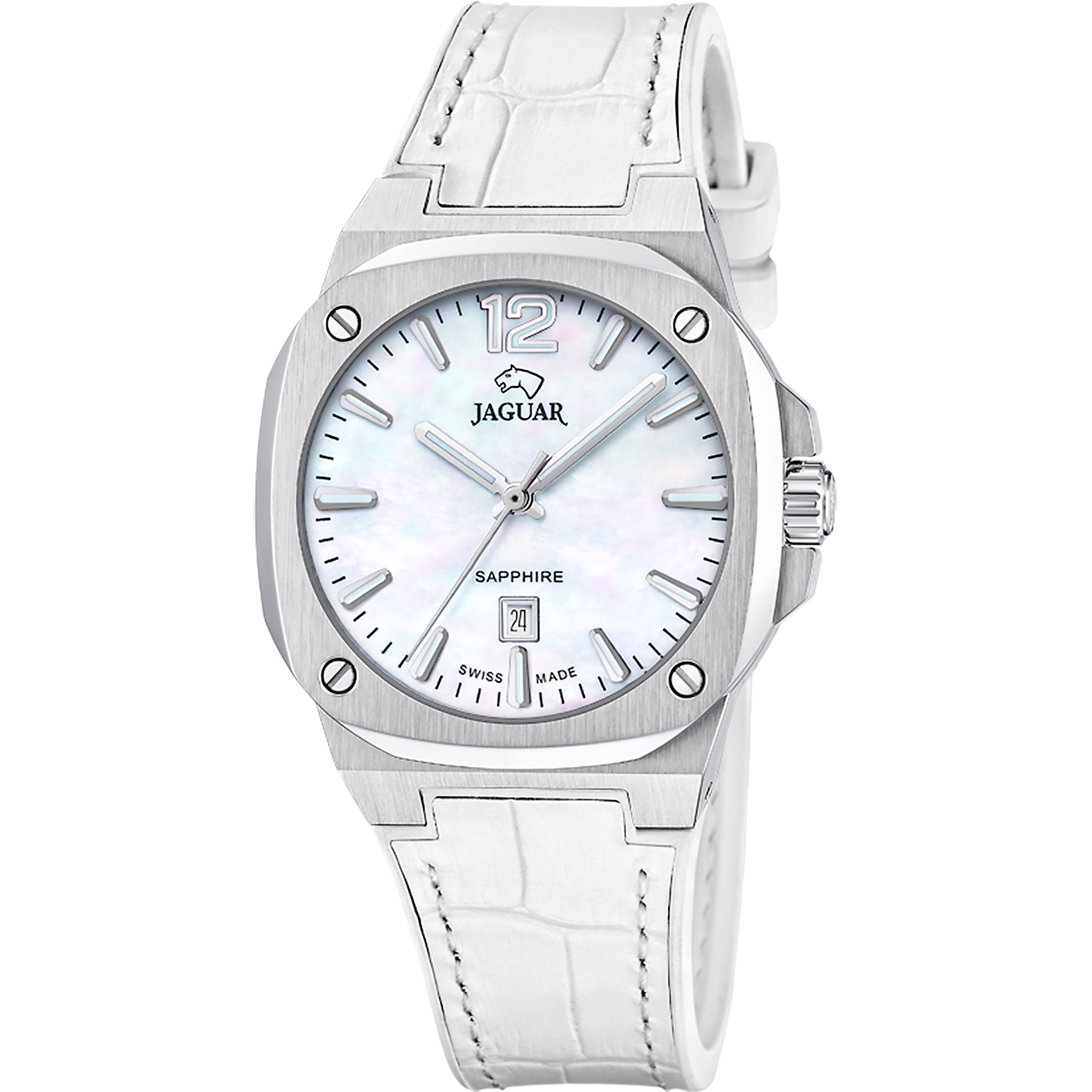 Relógio jaguar swiss made j1032/1 bege pulsera de couro, mulher_PRODUCT