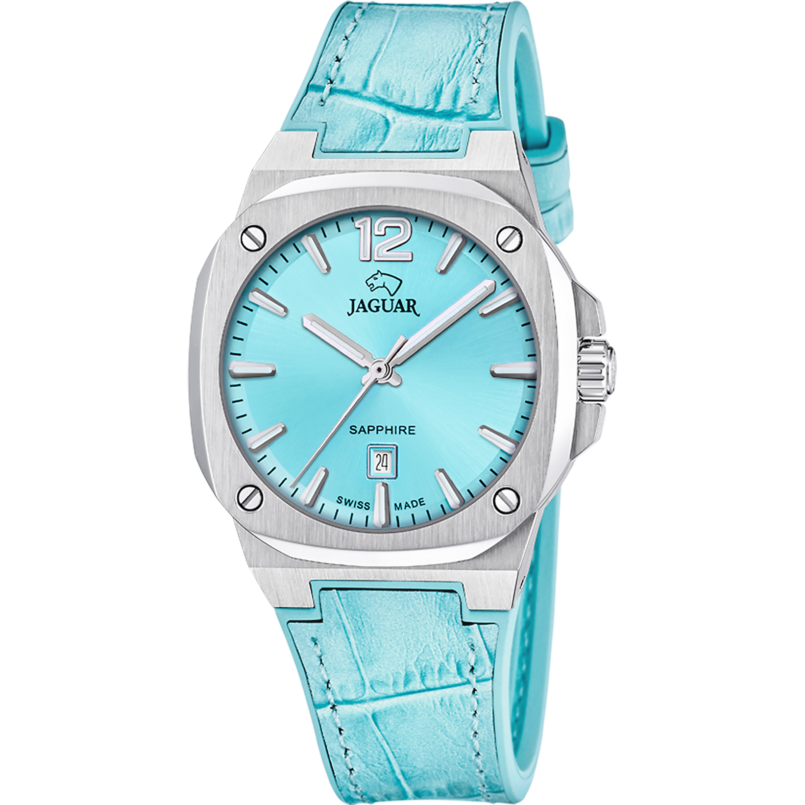 Relógio jaguar swiss made j1032/2 azul pulsera de couro, mulher_PRODUCT