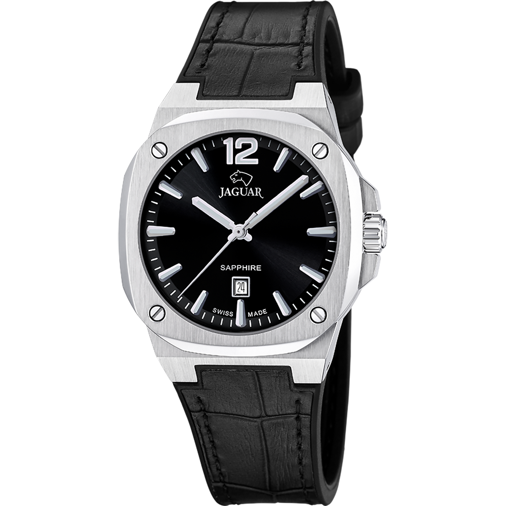 Relógio jaguar swiss made j1032/5 preto pulsera de couro, mulher_PRODUCT