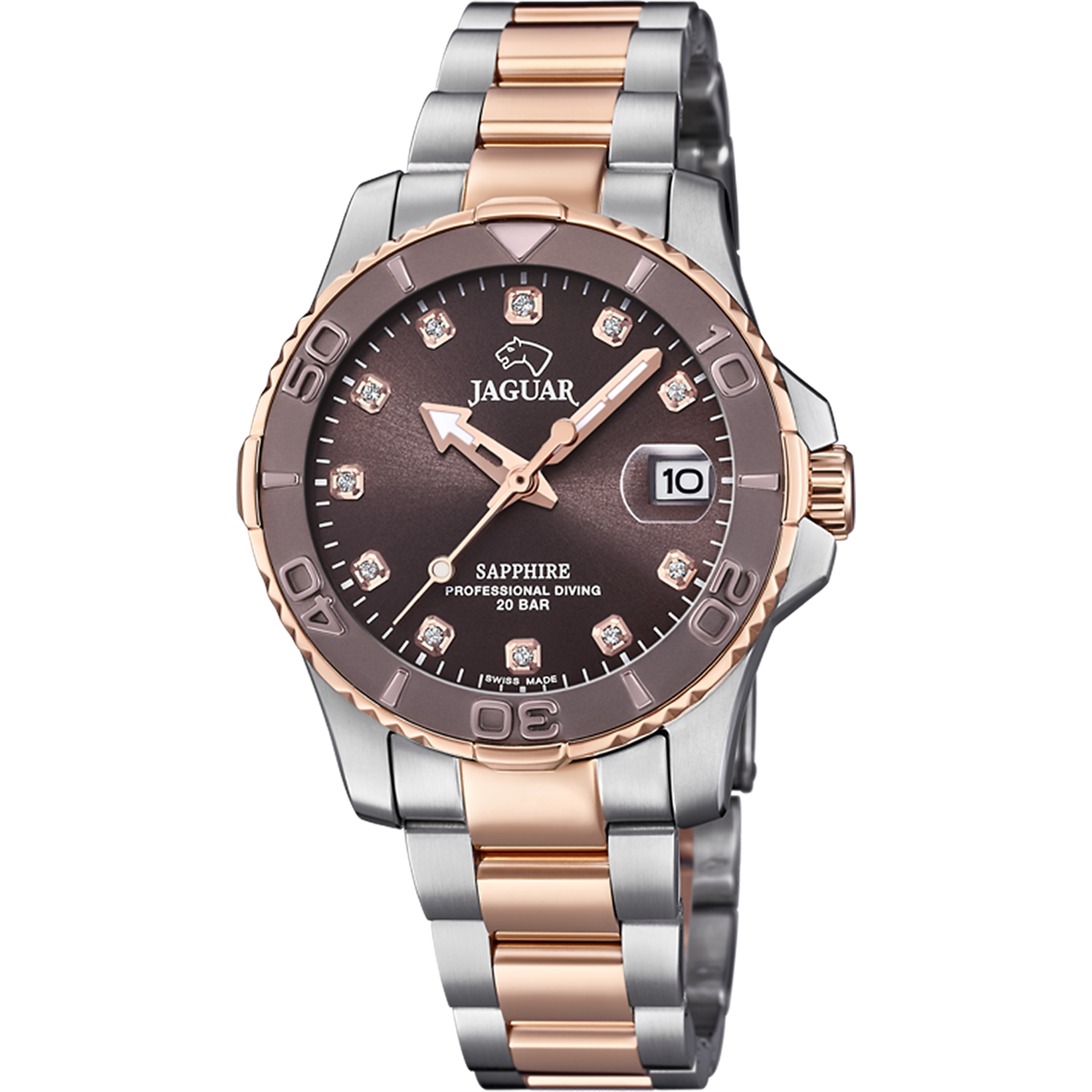 Relógio feminino jaguar couple diver de cor marrom j871/2_PRODUCT