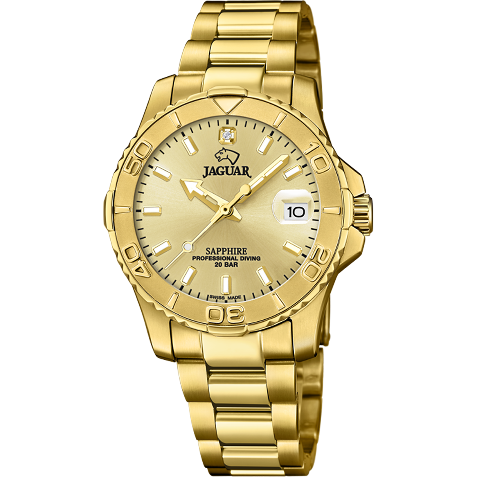 Relógio feminino jaguar couple diver de cor bege j898/2_PRODUCT