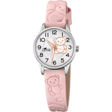 Relógio lotus 18573/g prata cinza pulsera de couro, infantil