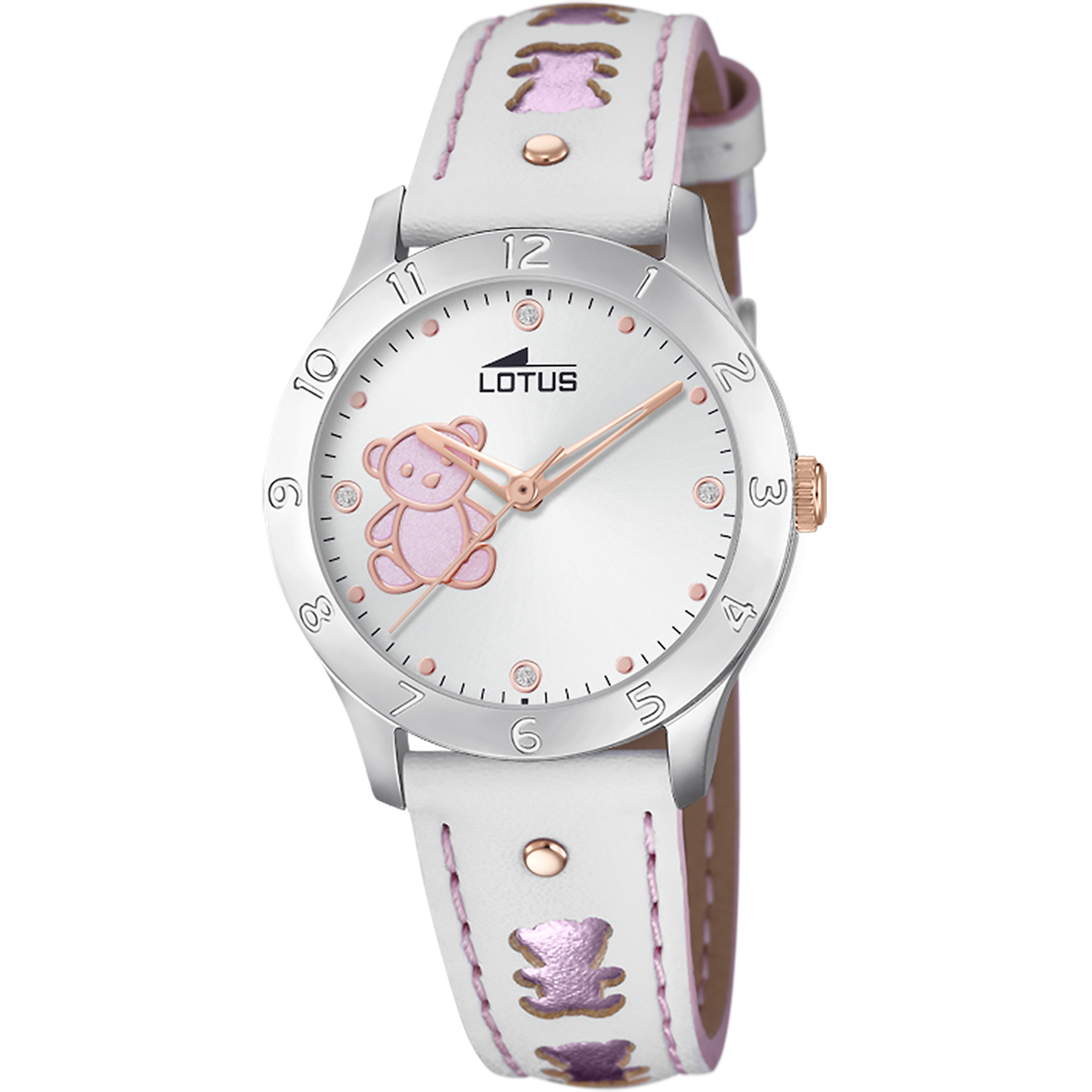 Relógio lotus junior collection 18657/b prata pulsera de couro, infantil_PRODUCT