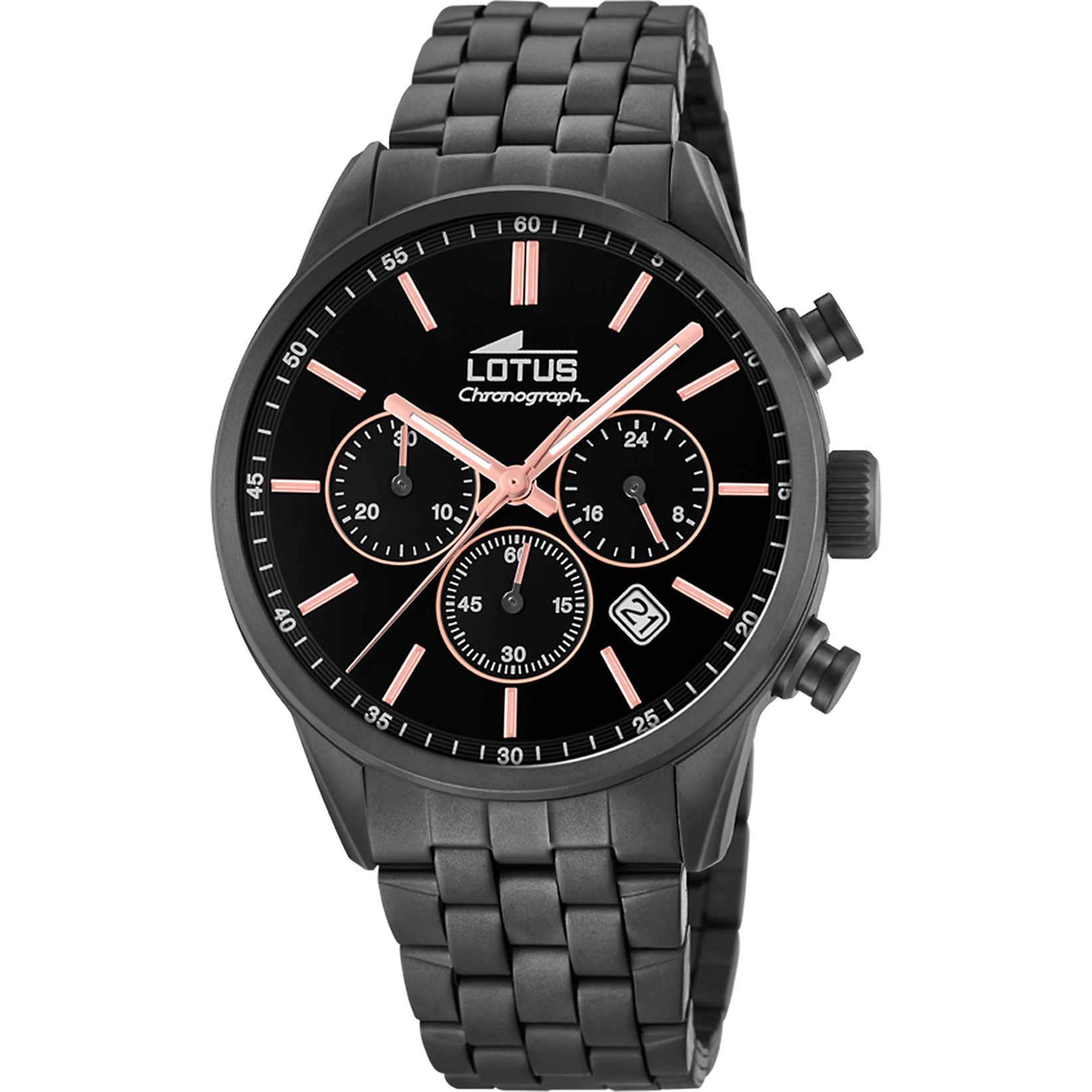Relógio lotus chrono 18668/2 preto pulsera de aço, homem_PRODUCT