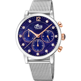 Relógio Lotus 18676/5 azul senhora bracelete aço inoxidável 316