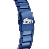 Relógio lotus chrono 18680/2 azul pulsera de aço, homem