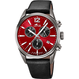 Relógio lotus chrono 18683/5 vermelho pulsera de couro, homem