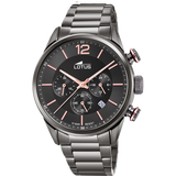 Relógio lotus chrono 18686/2 preto pulsera de aço, homem