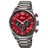 Relógio lotus chrono 18686/5 vermelho pulsera de 316l de aço inoxidável, homem