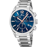 Relógio lotus chrono 18690/2 azul pulsera de aço, homem