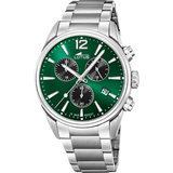 Relógio lotus chrono 18690/4 verde pulsera de 316l de aço inoxidável, homem