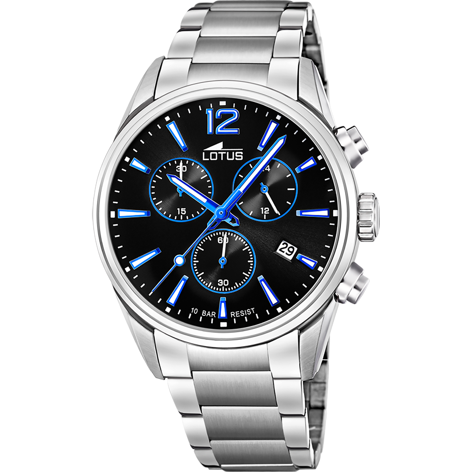 Relógio lotus chrono 18690/6 preto pulsera de de aço inoxidável, homem_PRODUCT