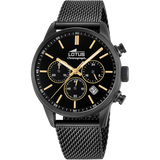 Relógio lotus 18700/2 preto pulsera de 316l de aço inoxidável, homem