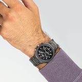 Relógio lotus 18849/1 preto pulsera de 316l de aço inoxidável, homem