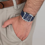 Relógio lotus 18851/2 azul pulsera de couro, homem