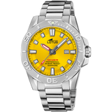 Relógio lotus 18926/1 amarelo pulsera de 316l de aço inoxidável, homem