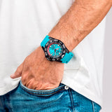 Relógio lotus 18928/1 azul pulsera de borracha, homem