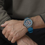 Relógio lotus vortex 18946/2 azul pulsera de borracha, homem