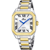 Relógio de mulher square series branco com bracelete em aço bicolor 18969/1_PRODUCT